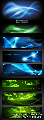 Abstract Green & Blue Banners Vector