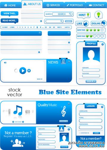 Vectors - Blue Site Elements