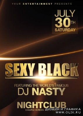 River Sexy Black Party Flyer