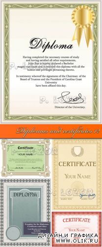 Diplomas and certificates 12