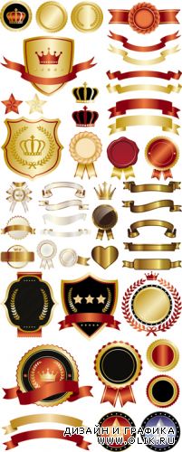 Emblems, Ribbons, Awards Vector