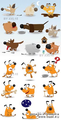 Cartoon funny dogs