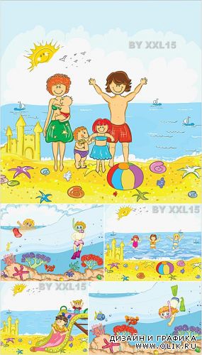 Summer beach kids