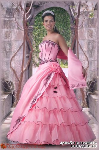 Простое розовое платье