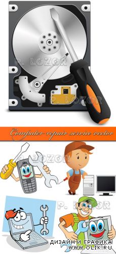 Computer repair service vector