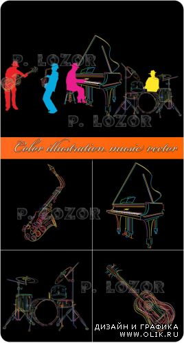 Color illustration music vector