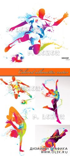 Colored silhouettes vector - Люди цветная иллюстрация