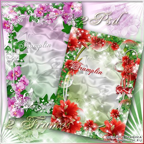 2 Рамки  для фото с цветами – Нежны, сладки, тонкие запахи, листья и стебли полны красоты