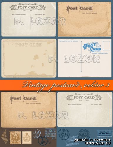 Vintage postcard vector 3