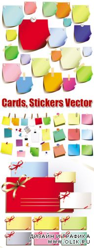 Cards, Stickers, Memo Notes Vector