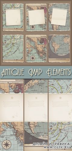 Antique Map Elements Vector