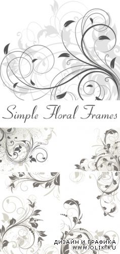 Simple Floral Frames Vector