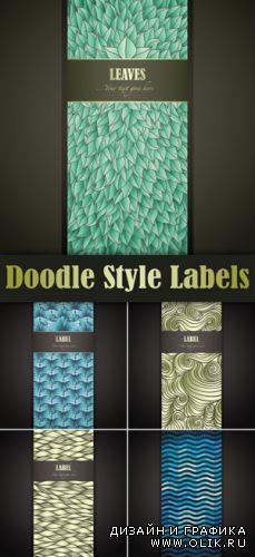 Doodle Style Labels Vector