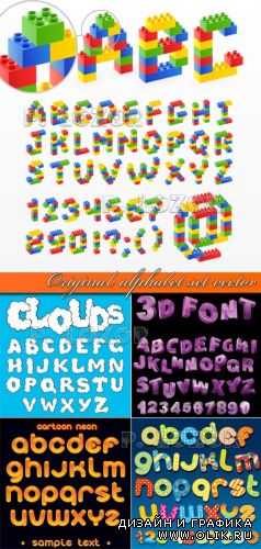 Original alphabet set vector - Оригинальный алфавит
