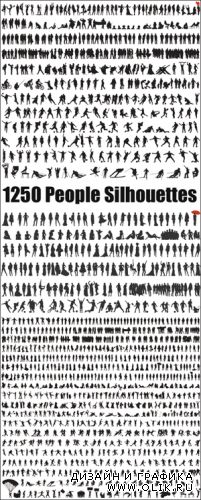1250 People Silhouettes Vector