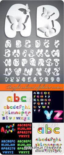 Bright colored alphabet vector - Цветной алфавит