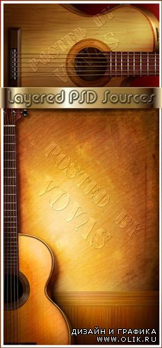 Многослойные PSD исходники Guitar Leads & Guitar Lessons
