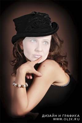 Шаблон для фотошопа "Женщина в шляпе"