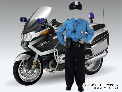 Шаблон для фотошопа "Маленький полицейский"