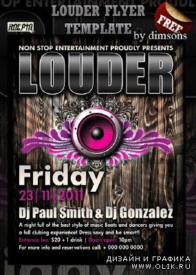 Louder party flyer