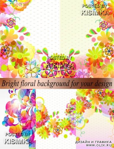 Bright floral background for your design