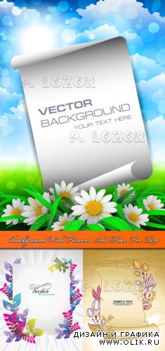 Vector Background With Flowers And Place For Text 