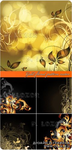 Gold floral pattern vector