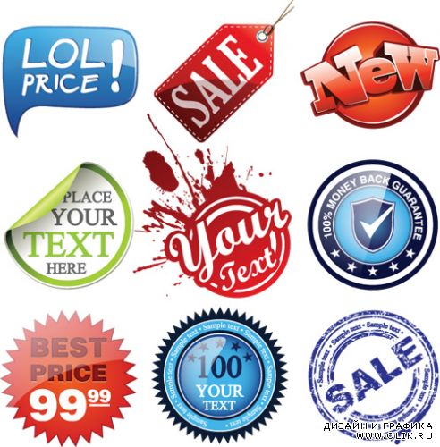Beautiful Label and Stickers Vector