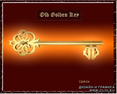 Old golden key psd
