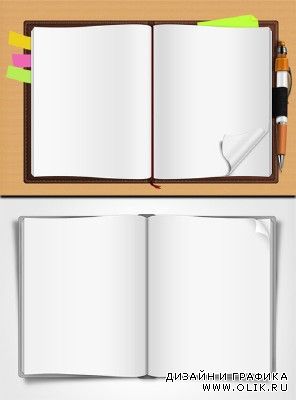 Opened Book and Notepad