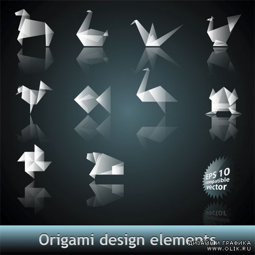Origami Design Elements Vector