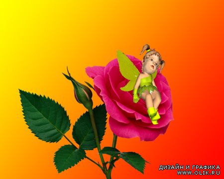футажи: мультфутажи - Маленькая фея на цветочке
