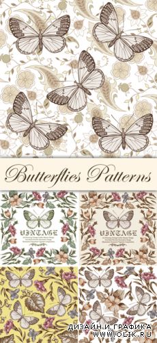 Butterflies Patterns Vector