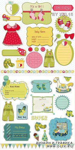 Design Elements for Baby scrapbook 