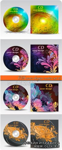 CD cover design vector set 18