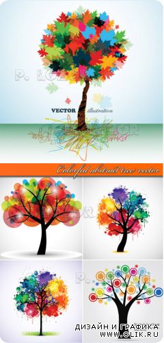 Colorful abstract tree vector