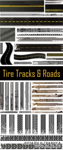 Tire Tracks & Roads Vector