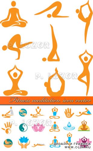 Fitness meditation icon vector