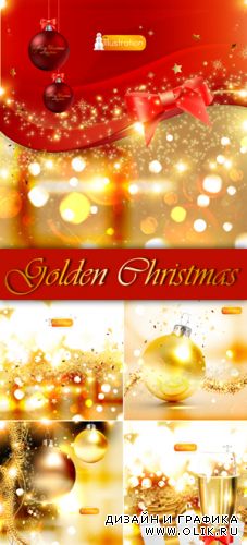 Golden Christmas Backgrounds Vector