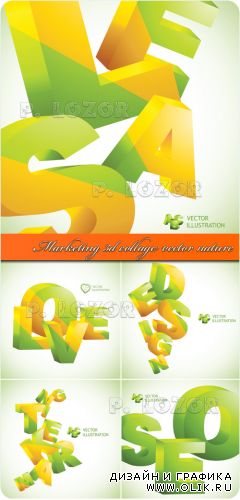 Marketing 3d collage vector nature