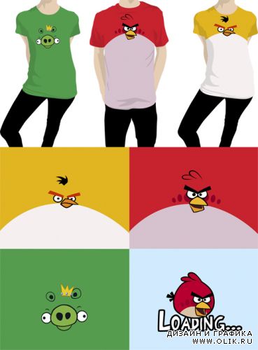 Shirts Angry Birds Vector