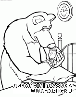 Раскраска по мотивам мультфильма  "Маша и Медведь"