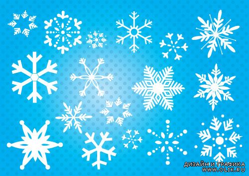 Белые Векторные Снежинки - White Vector Snowflakes