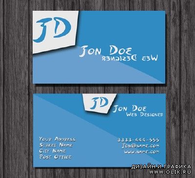 Blue Business Cards for Web Designers