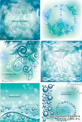 Abstract Blue Floral Background