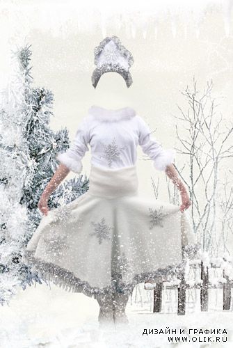 Шаблон для фотошопа "Снежная королева"