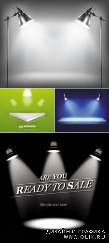 Exhibition Lights & Shelfs Vector
