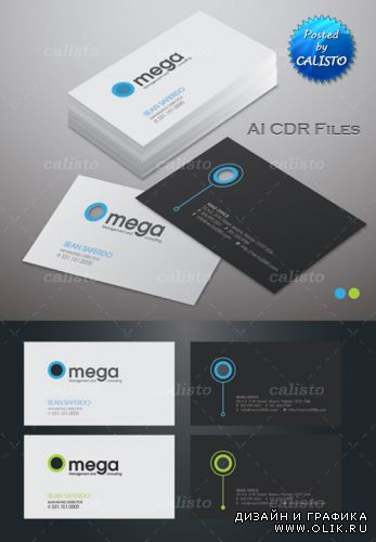 Omega Modern Business Cards