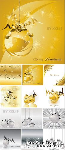 Golden and silver christmas backgrounds