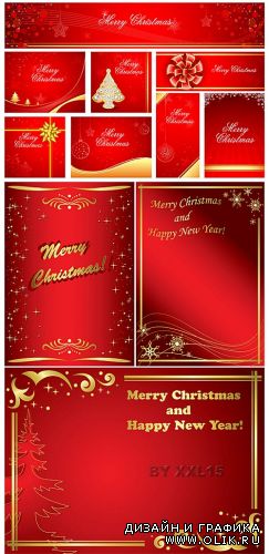 Red and gold christmas backgrounds 2